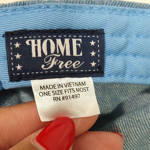 Home Free Louisiana Y'all Denim Baseball Cap Women One Size Broken-in Ripped - Picture 6 of 7
